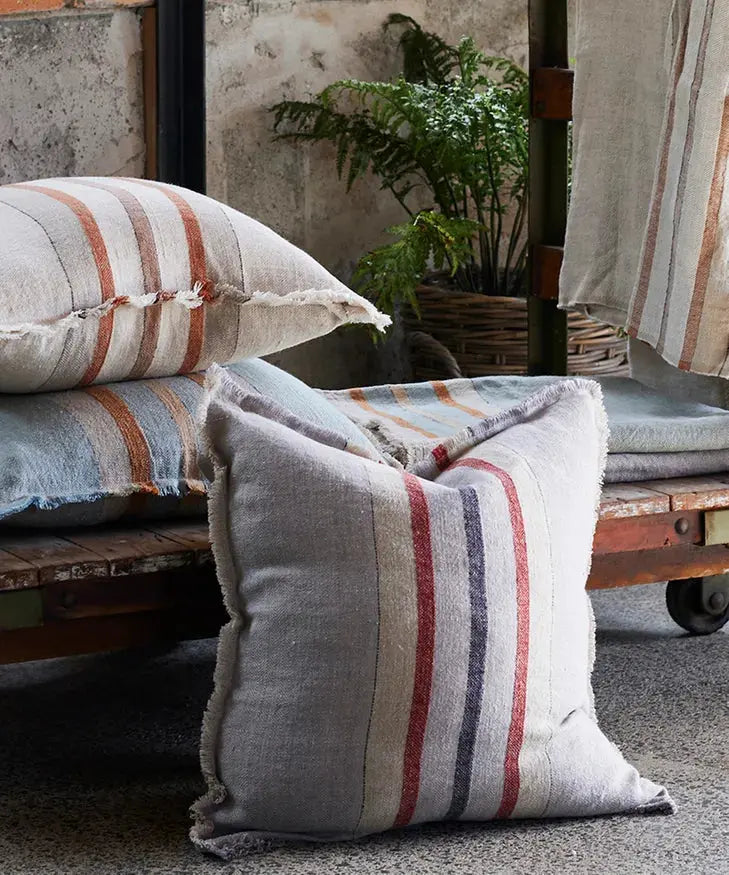 Herringbone Stripe Linen Cushion Cover French Country Collections