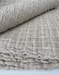Natural Linen Textural Bed Cover