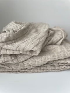 Natural Linen Textural Bed Cover