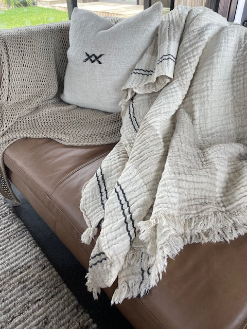 Tulle Linen Throw Blanket