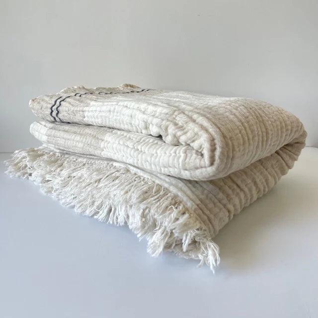 Tulle Linen Throw Blanket
