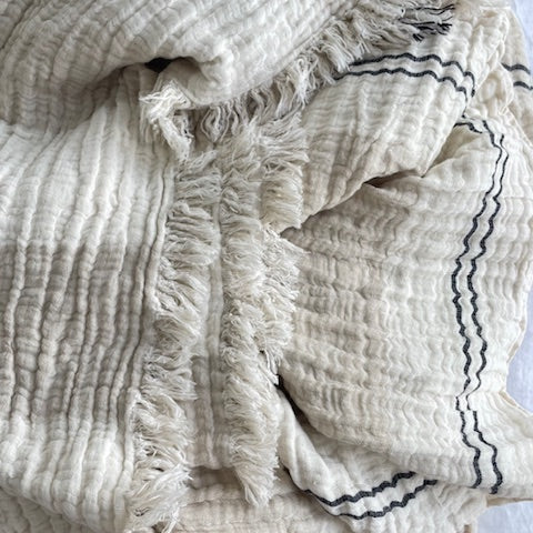 Tulle Linen Throw Blanket