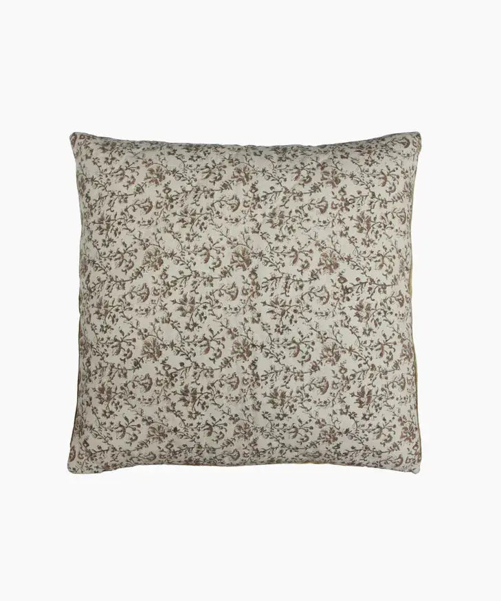 Lilibeth Handblock Olive Velvet Bedding Marmaduke Shoppe