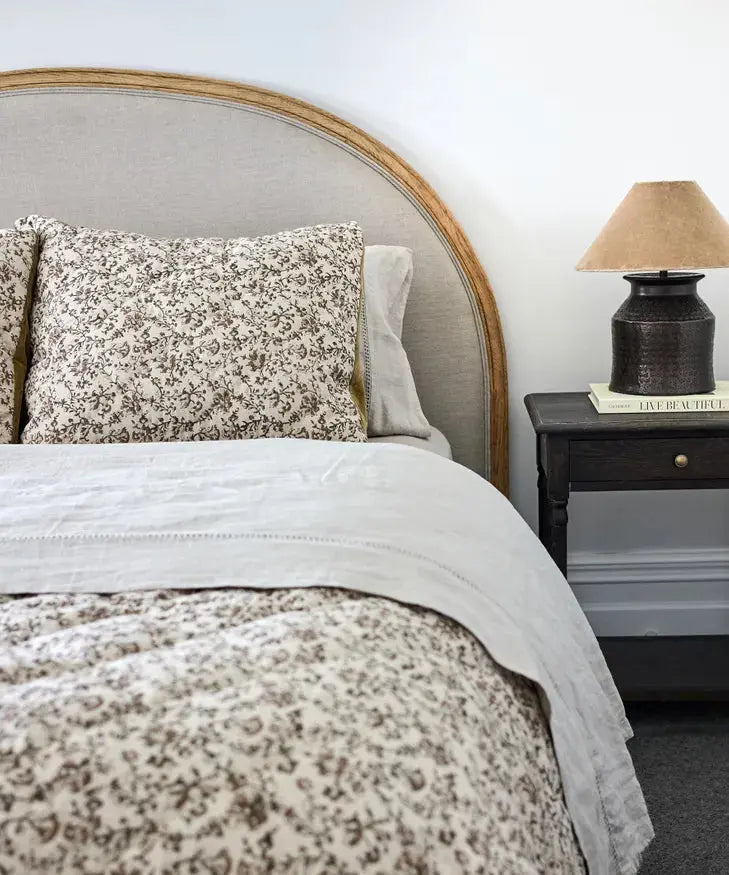Lilibeth Handblock Olive Velvet Bedding Marmaduke Shoppe