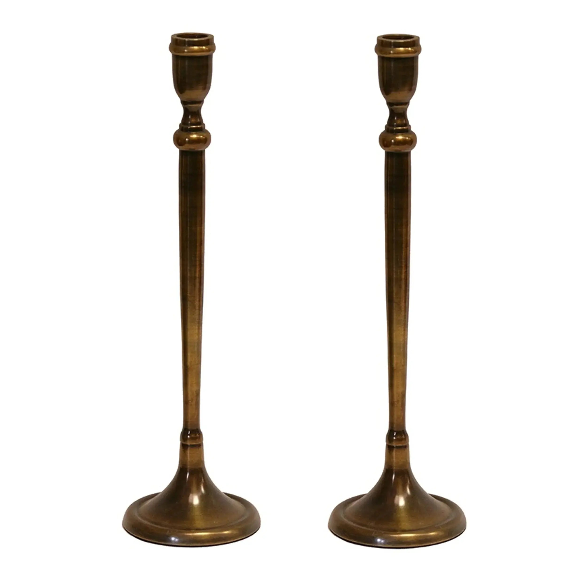 London Old Brass Finish Candlestick CC Interiors