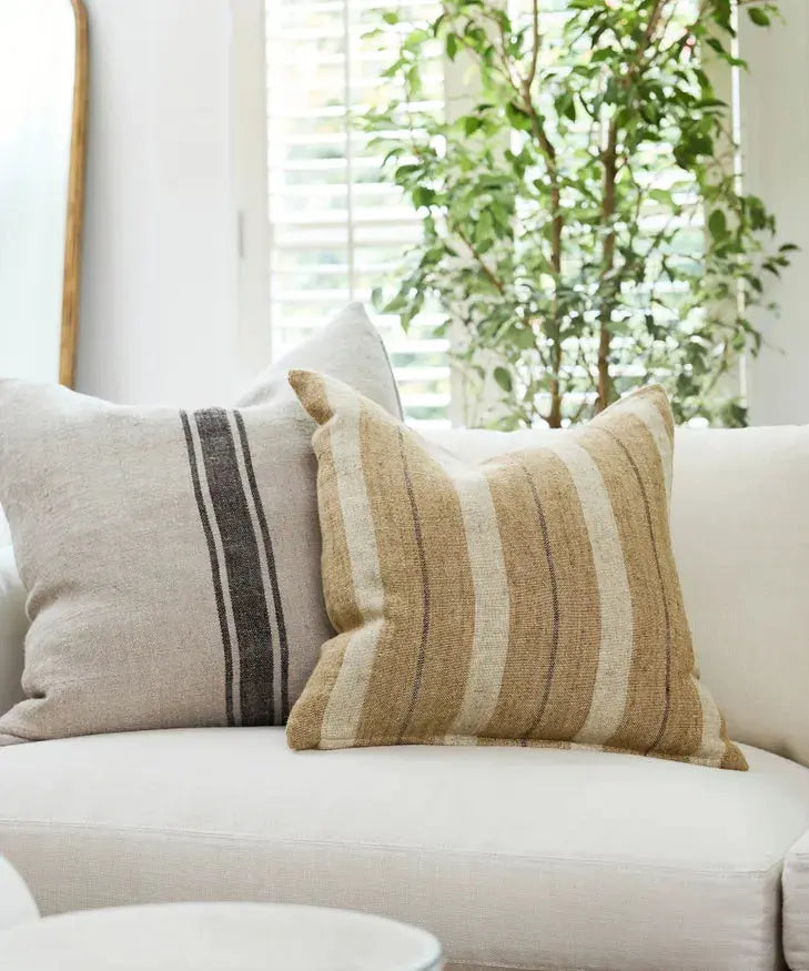 Marigold Linen Multi Stripe Cushion French Country Collections
