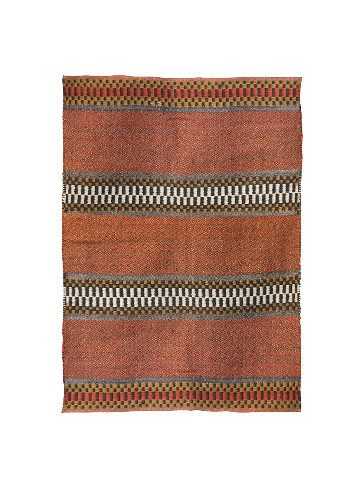 Moroccan Style Terracotta/Black Striped 100% Jute Rug My Store