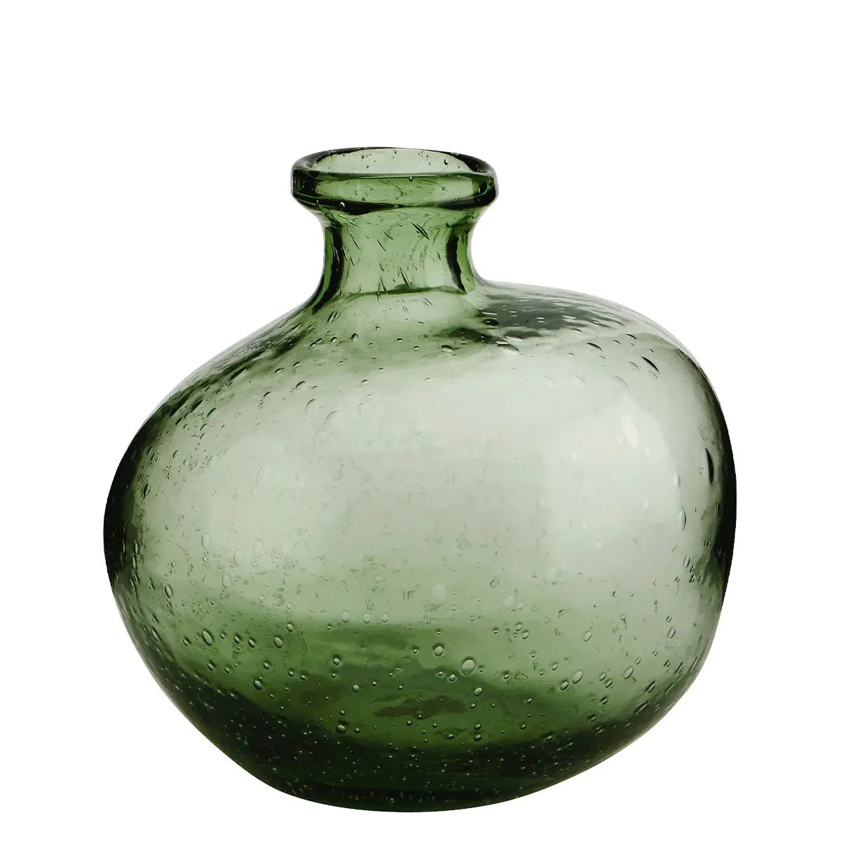 Organic Shaped Green Glass Vase Wooden Horse