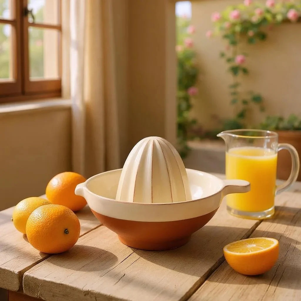 Porto Terracotta Ribbed Juicer | Stone