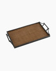 Rattan & Faux Bamboo Handle Tray French Country Collections