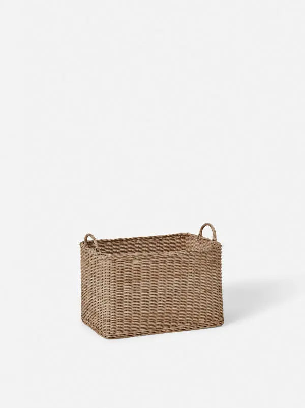 Rectangle Brown Rattan Basket Città