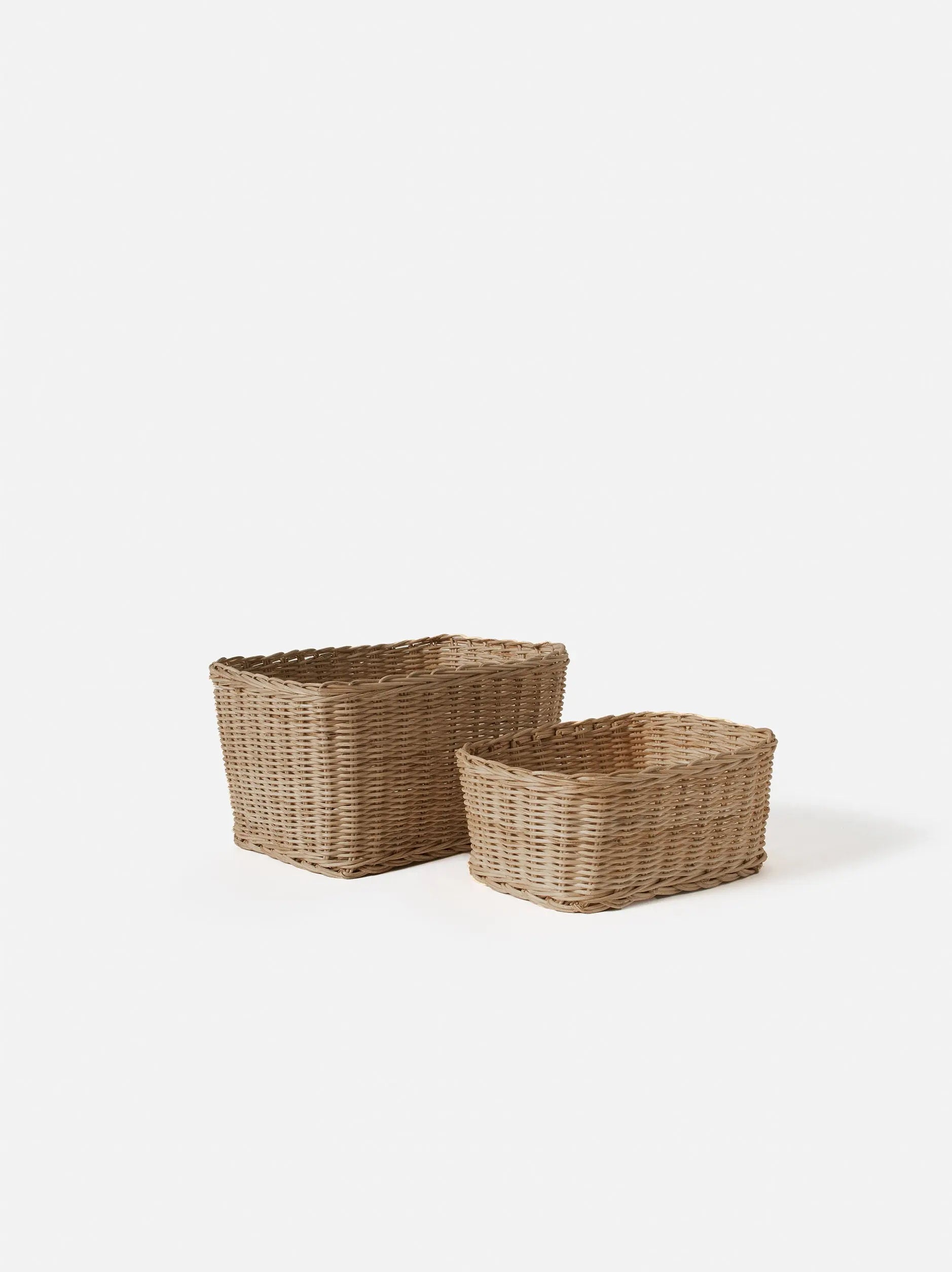 Rectangle Brown Rattan Basket Città