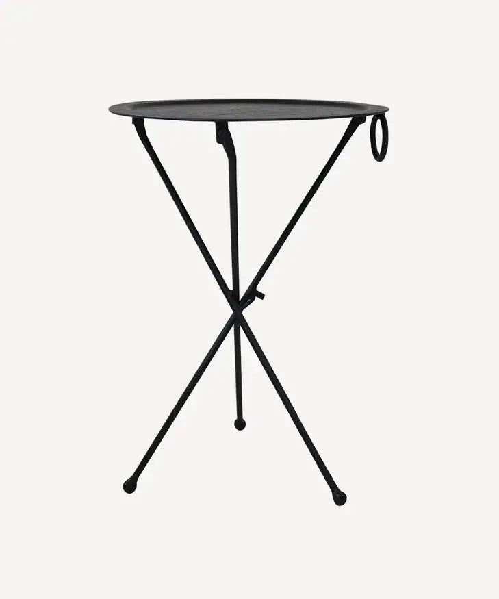Round Black Atlas Table French Country Collections