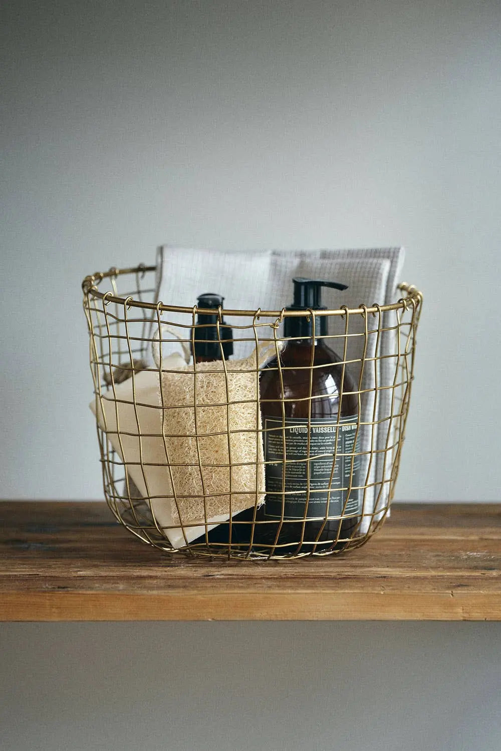 Round Wire Basket Fog Linen