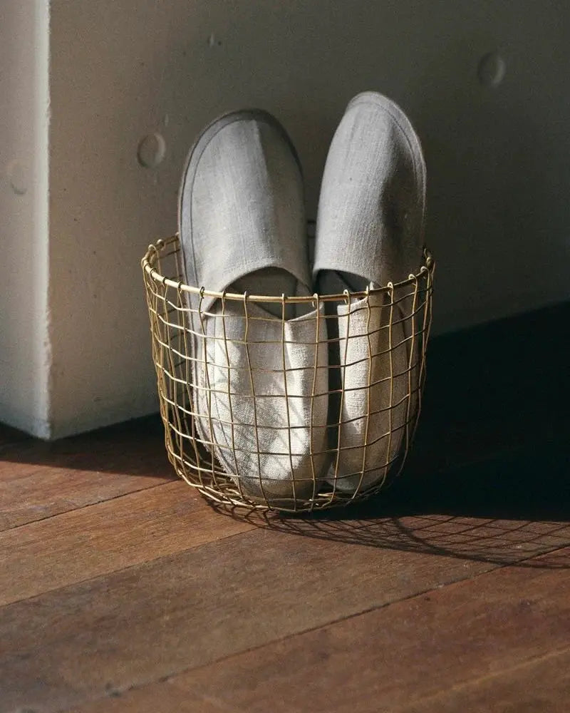Round Wire Basket Fog Linen