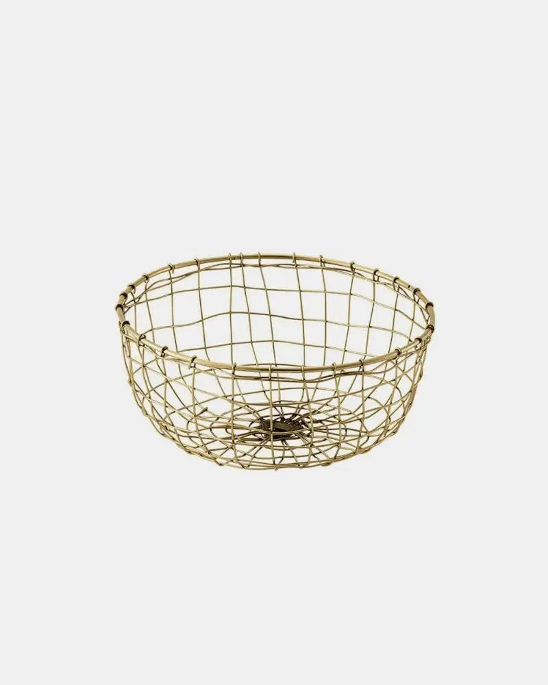 Shallow Round Wire Basket Fog Linen