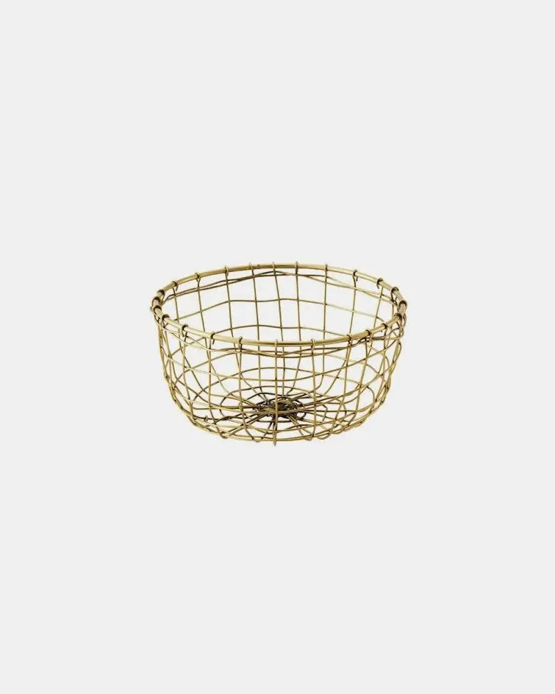 Shallow Round Wire Basket Fog Linen