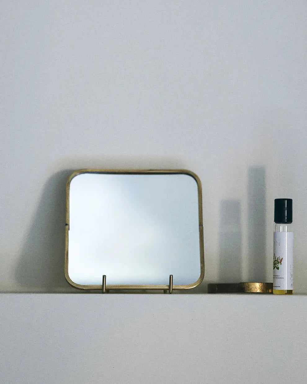 Square Brass Framed Mirror Fog Linen