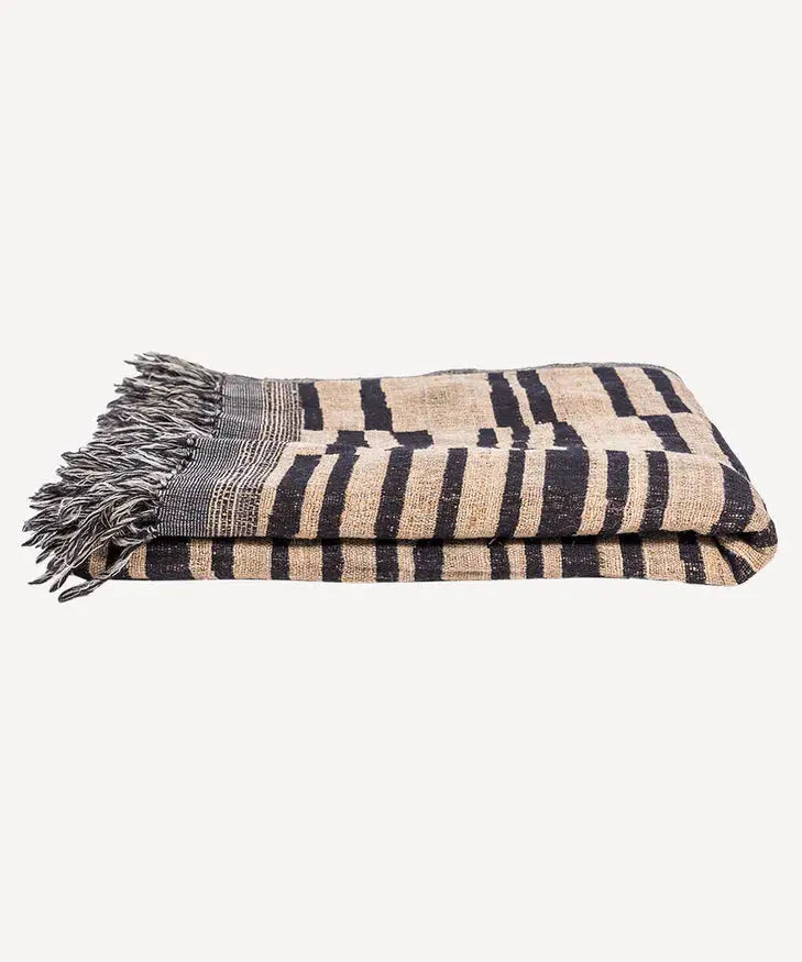Stripes Wool Silk Throw French Country Collections