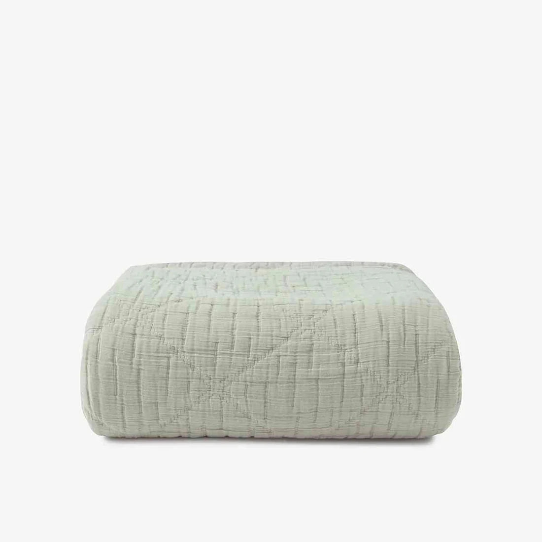 Atik Jacquard Cotton Coverlet | Sage