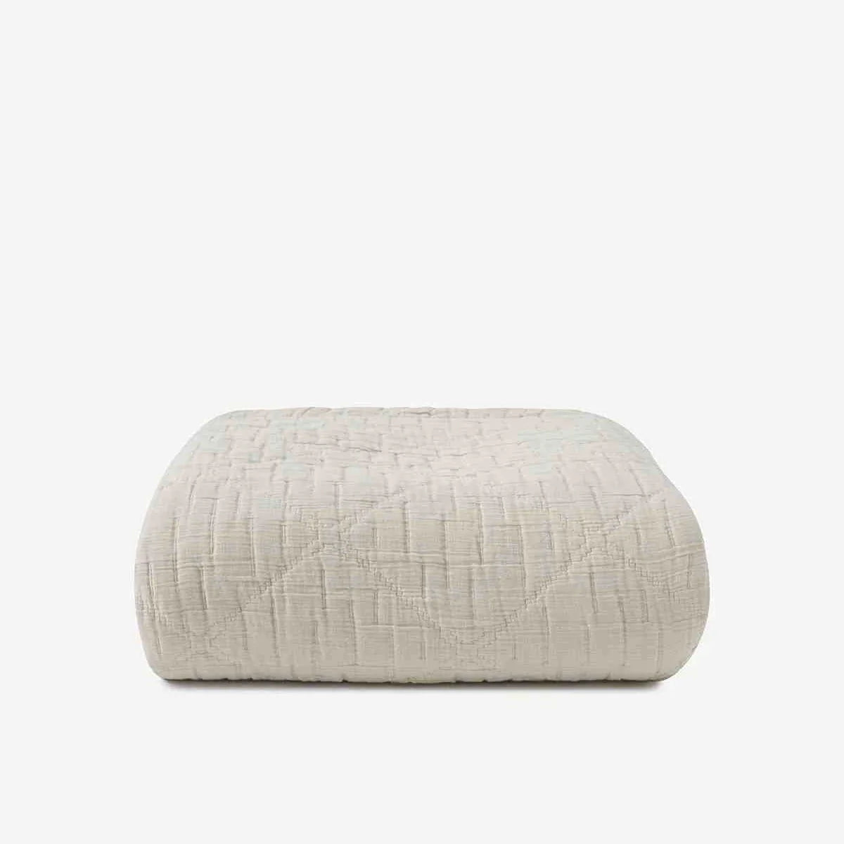 Atik Jacquard Cotton Coverlet | Nougat
