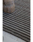 Wool Striped Rug in Chocolate Ecru CC Interiors