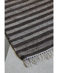 Wool Striped Rug in Chocolate Ecru CC Interiors