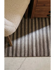 Wool Striped Rug in Chocolate Ecru CC Interiors