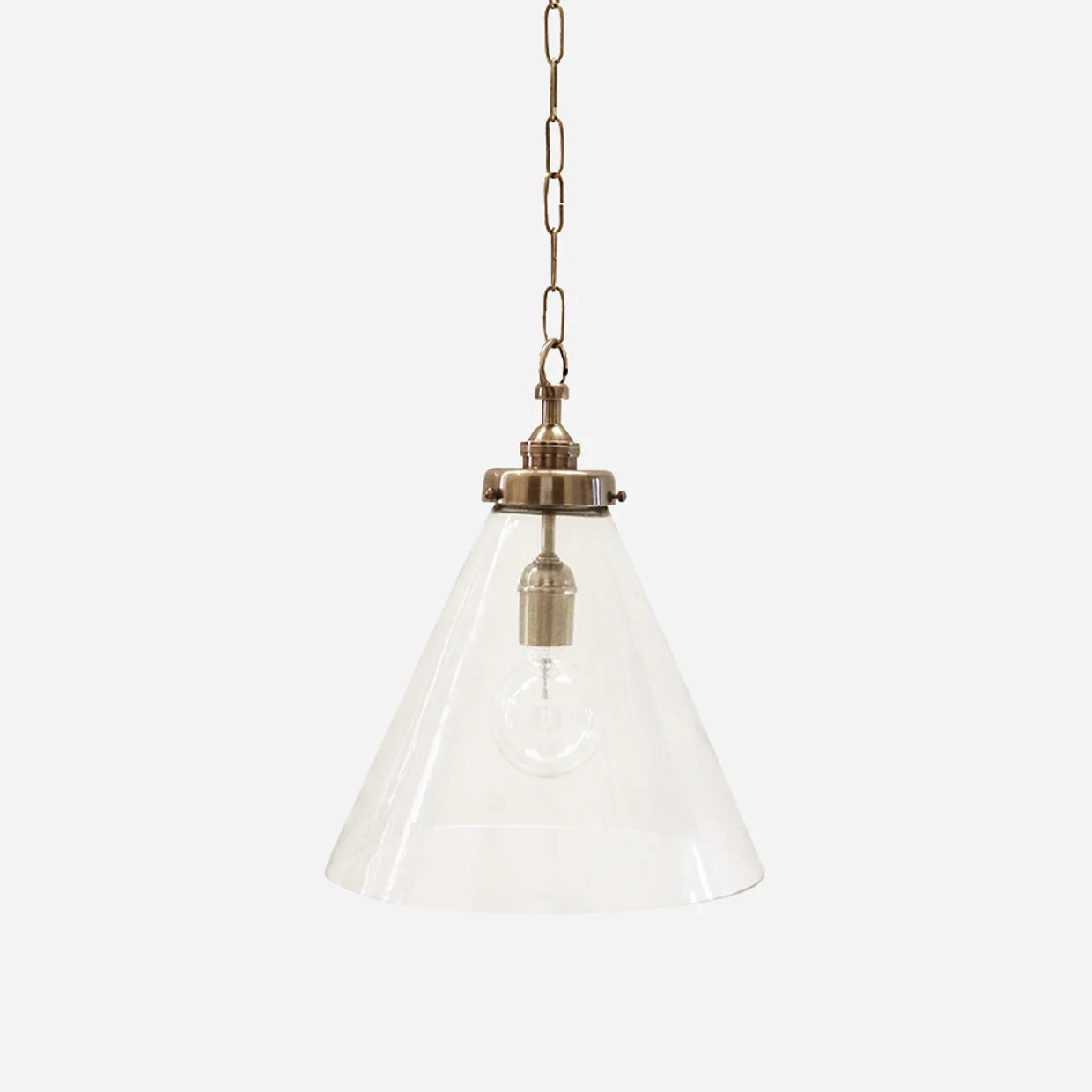 Vitrene Medium Brass Glass Hanging Light