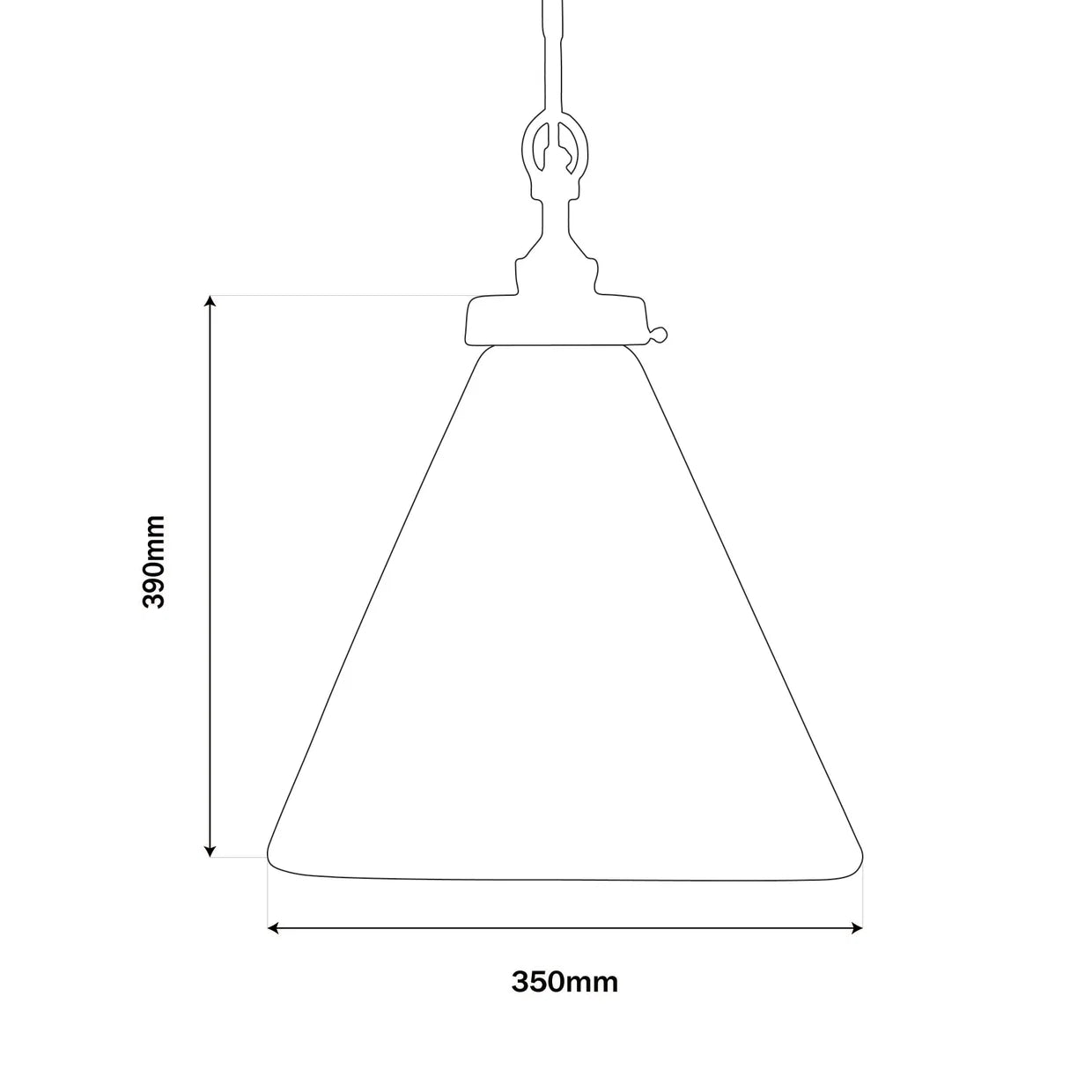 Vitrene Medium Brass Glass Hanging Light