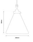 Vitrene Medium Brass Glass Hanging Light