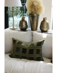 Emerald Velvet Checker Cushion Cover