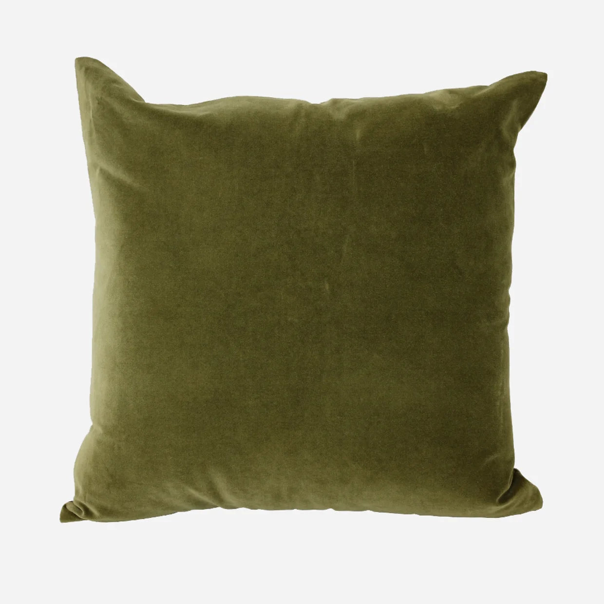Olive Green Velvet Cushion Cover with linen back