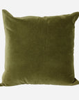 Olive Green Velvet Cushion Cover with linen back