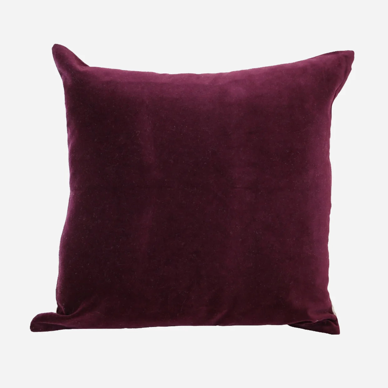 Plum Velvet Cushion Cover with linen back