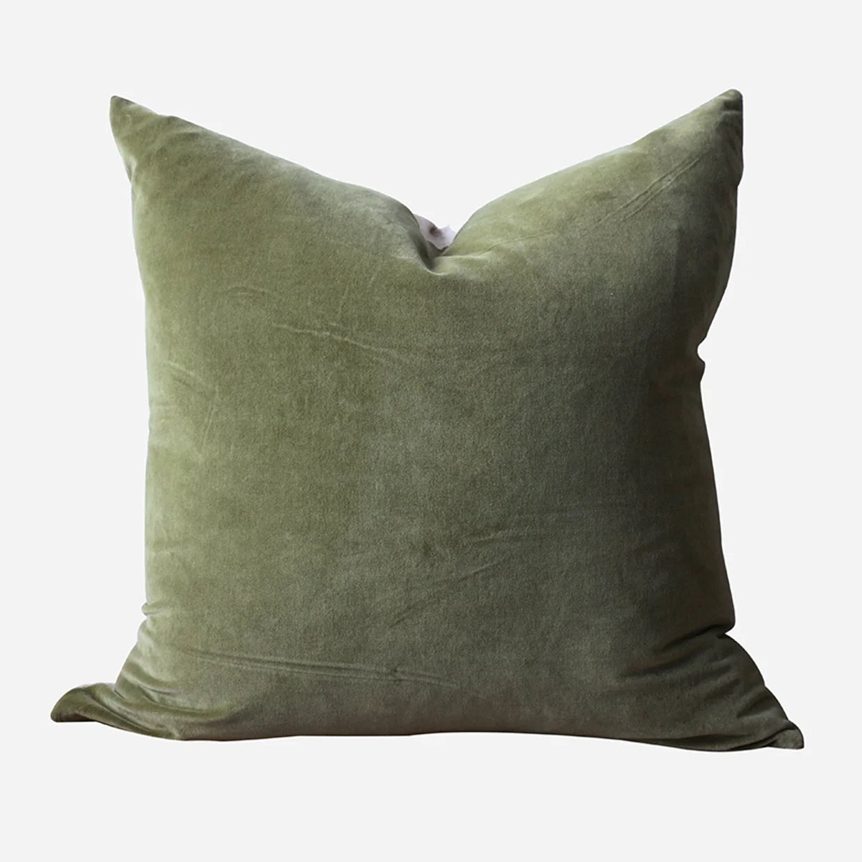 Sage Green Velvet Cushion Cover with linen back
