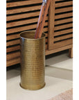 Rossini Etched Umbrella Stand in Antique Brass Finish