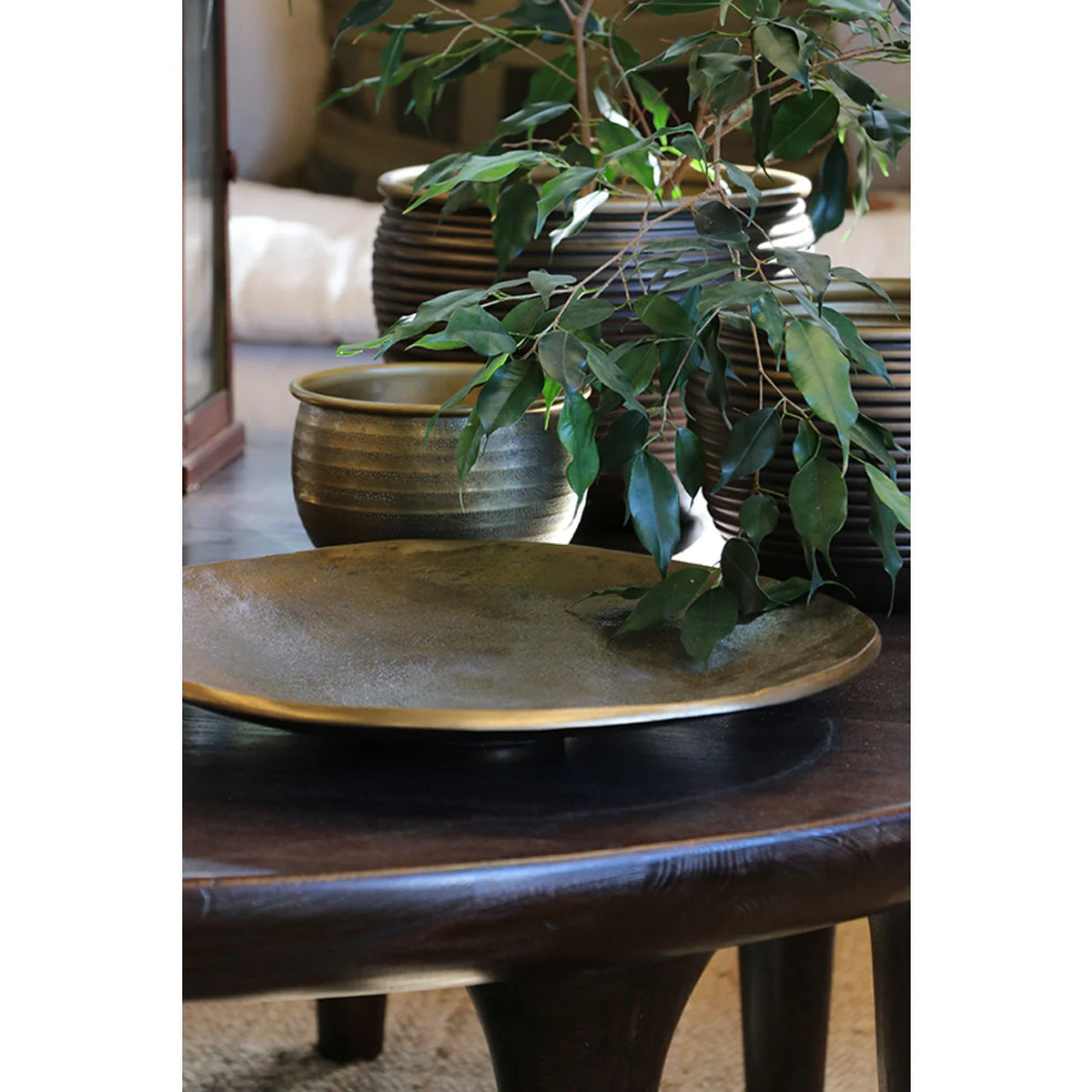 Antique Brass Finish Platter