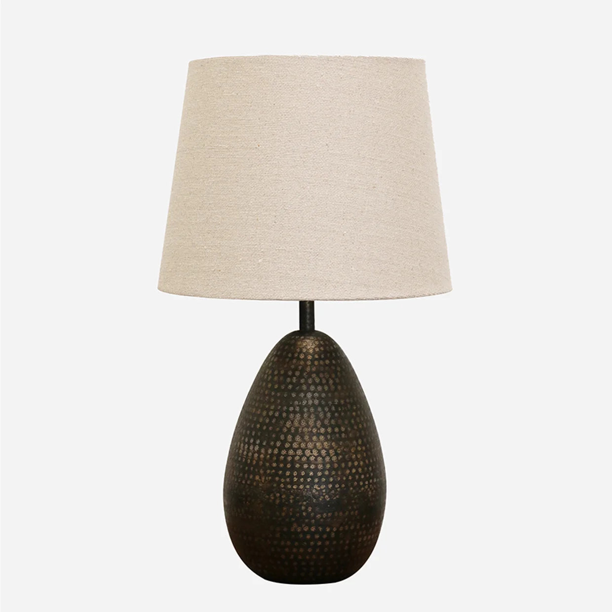 Delhi Oval Small Beaten Lamp Base Gold/ Bronze Finish