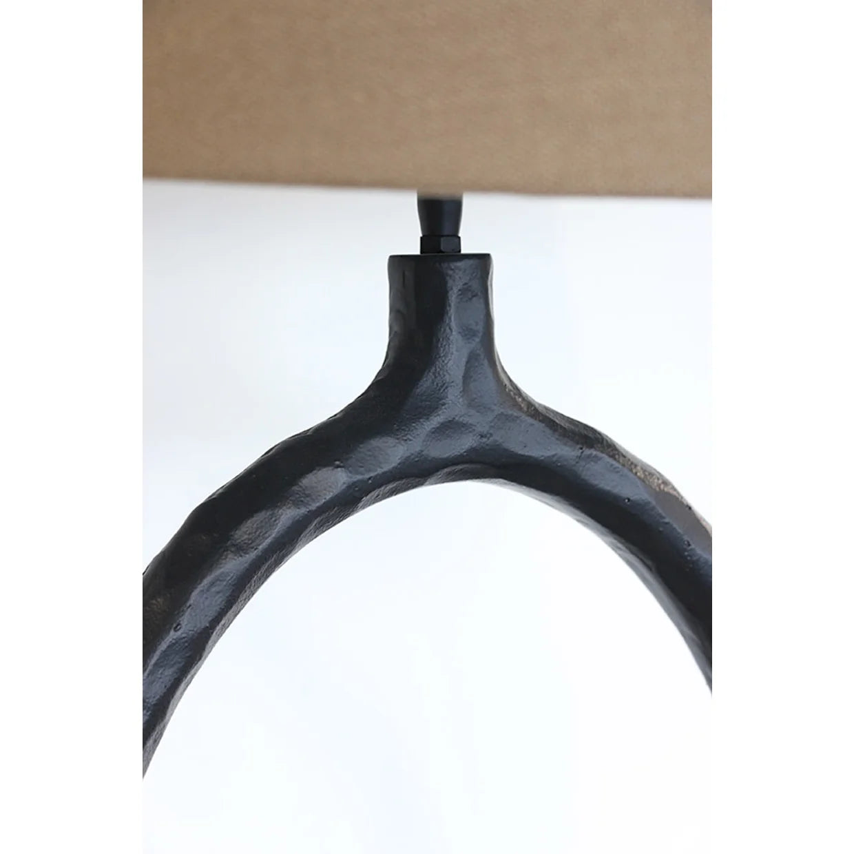 Forged Circular Lamp Base in Matt Black