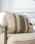 Heavy Linen Stripe Cushion Cover Olive