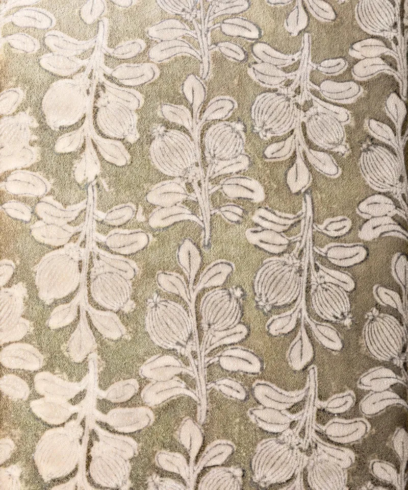 Vine Handblock Velvet Cushion Cover