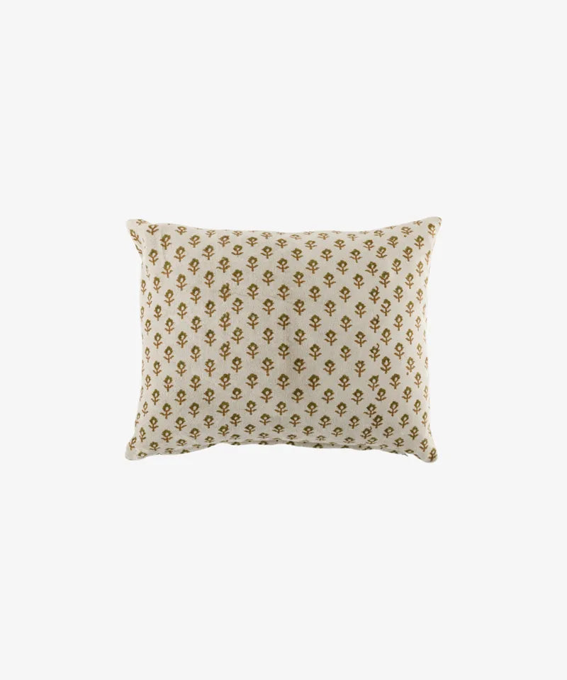 Flower Handblock Velvet Cushion Cover