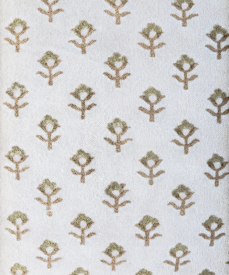 Flower Handblock Velvet Cushion Cover
