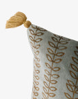 Leaf Handblock Velvet Cushion Cover