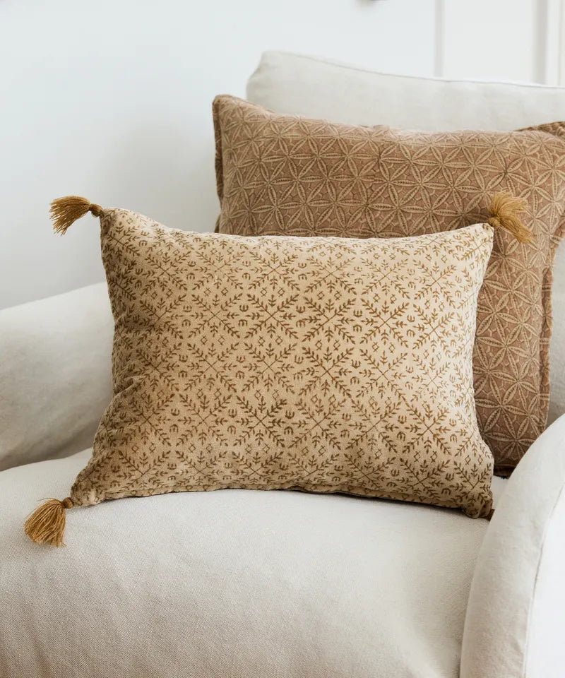Jolie Handblock Velvet Cushion Cover