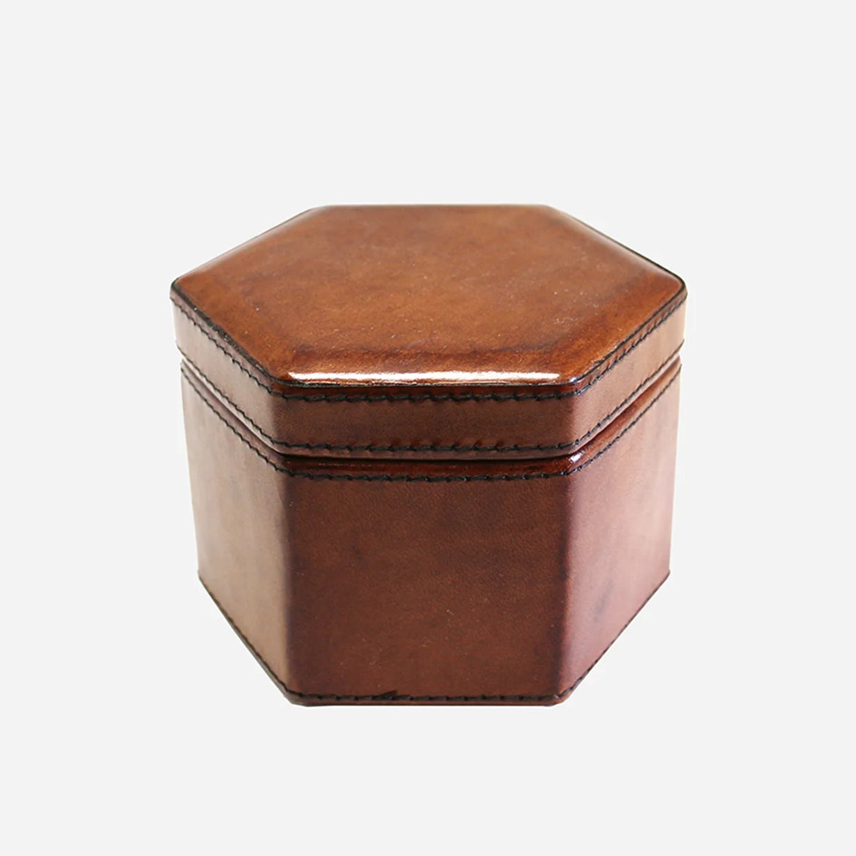 Leather Hexagonal Box