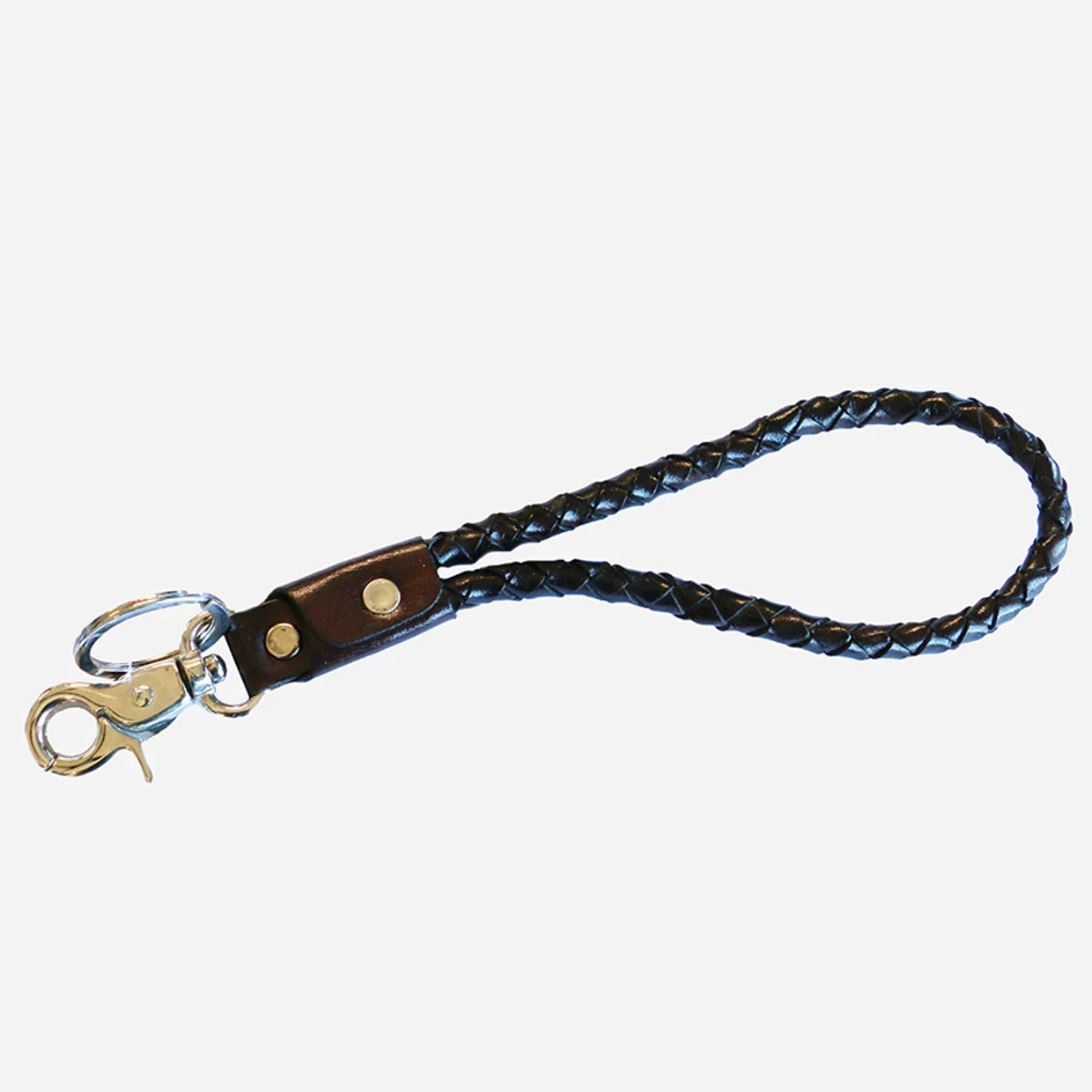 LEATHER ROPE KEY RING - DARK WALNUT