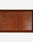 Savoy Leather Tray with Brass Handles