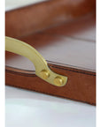 Savoy Leather Tray with Brass Handles